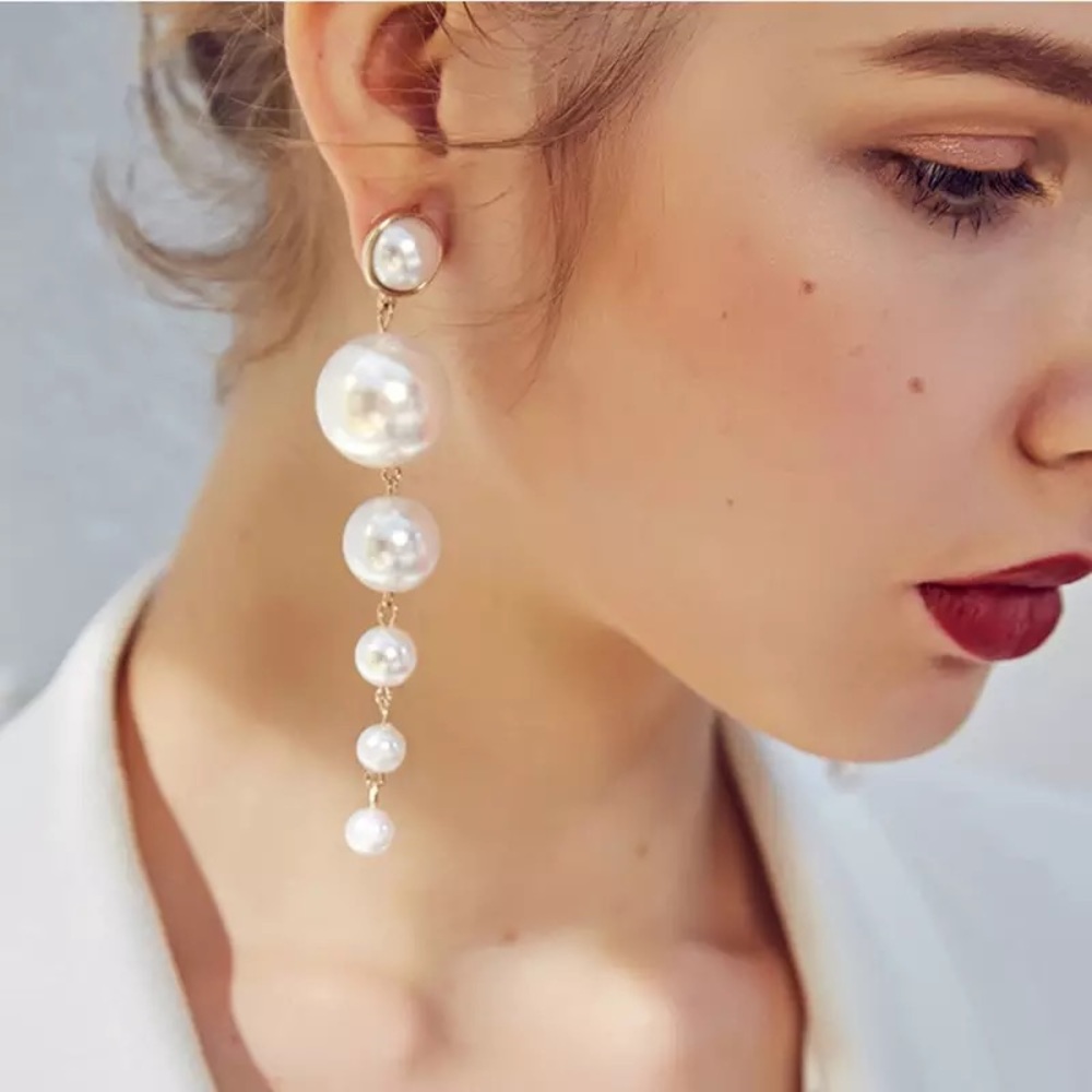Pearl Drop Earrings - Picture 2 of 5